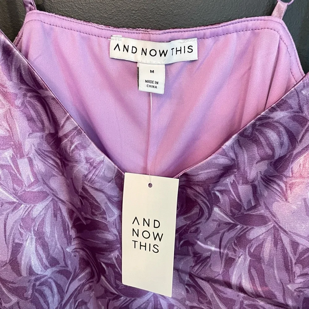 NWT purple pattern print slip dress - Picture 4 of 4